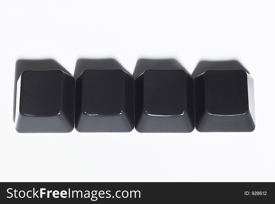 Blank isolated computer keys spell out any four-letter word. Blank isolated computer keys spell out any four-letter word