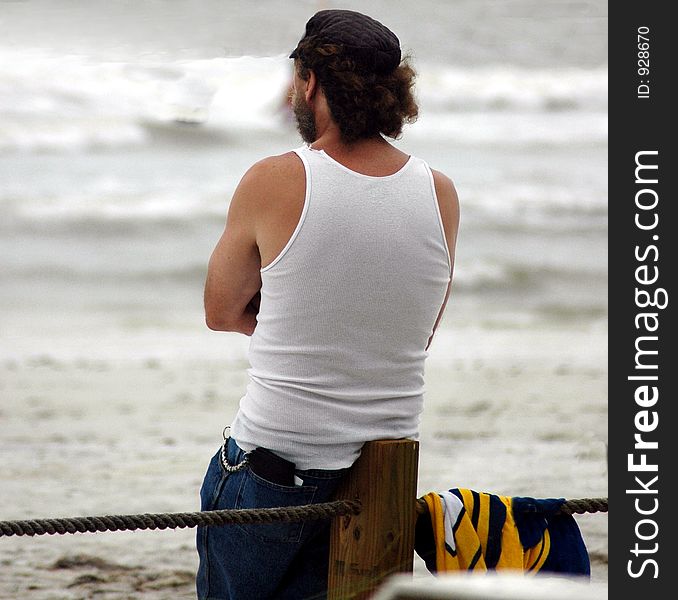 Man watching first tropical storm Alberto
Fort Meyers Beach,Florida. Man watching first tropical storm Alberto
Fort Meyers Beach,Florida