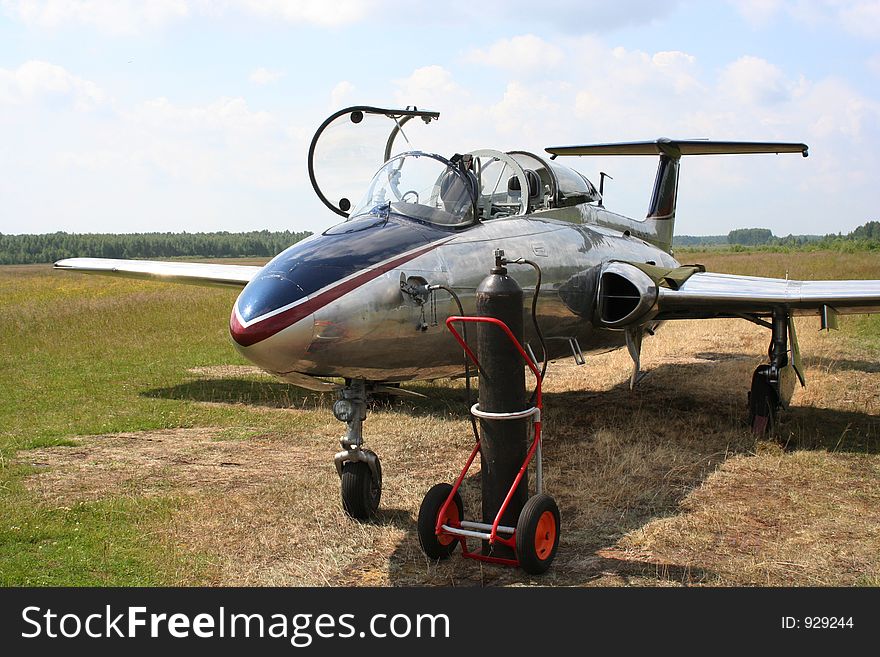 Airplane at aerodrome. Airplane at aerodrome