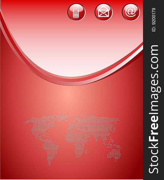 Red web background with copy space, vector