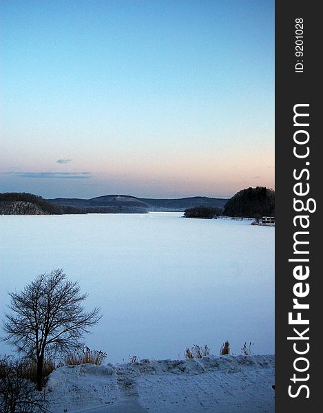 Frozen Lake In Hokkaido