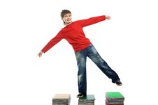 Teen On The Books Stock Images