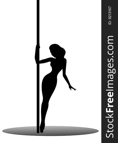 Beautiful silhouette of young women dancing a striptease