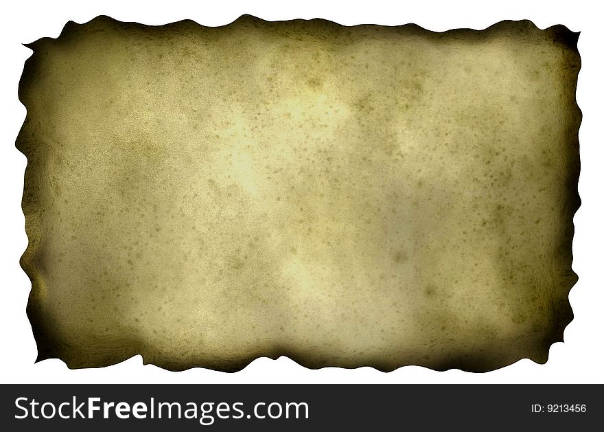 Old paper isolated on white background