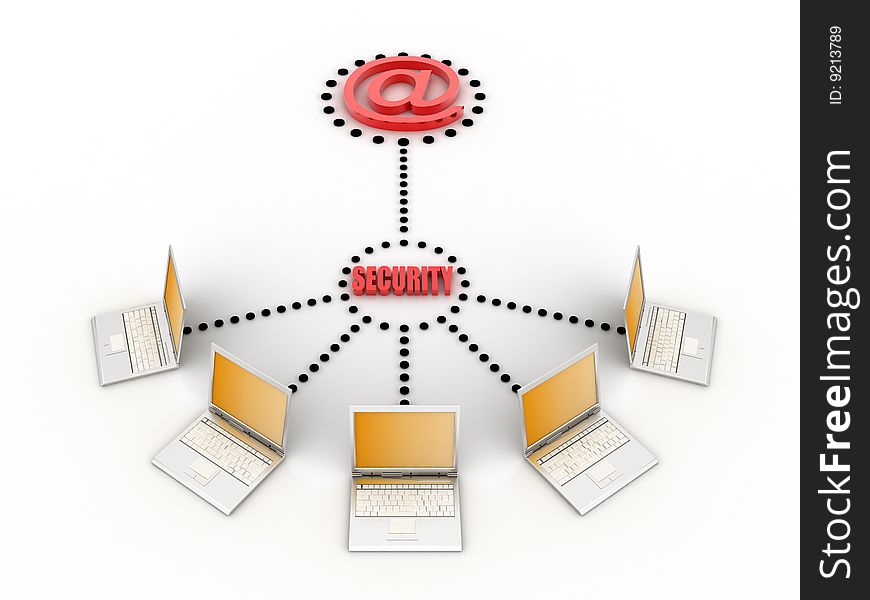 A 3d concept of communication. A 3d concept of communication