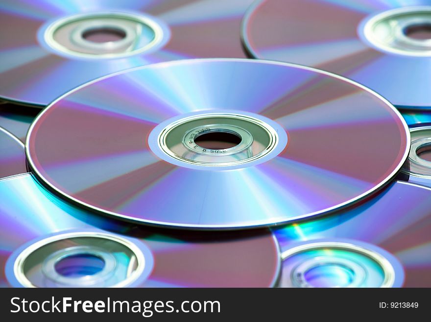Background made of compact discs or DVDs