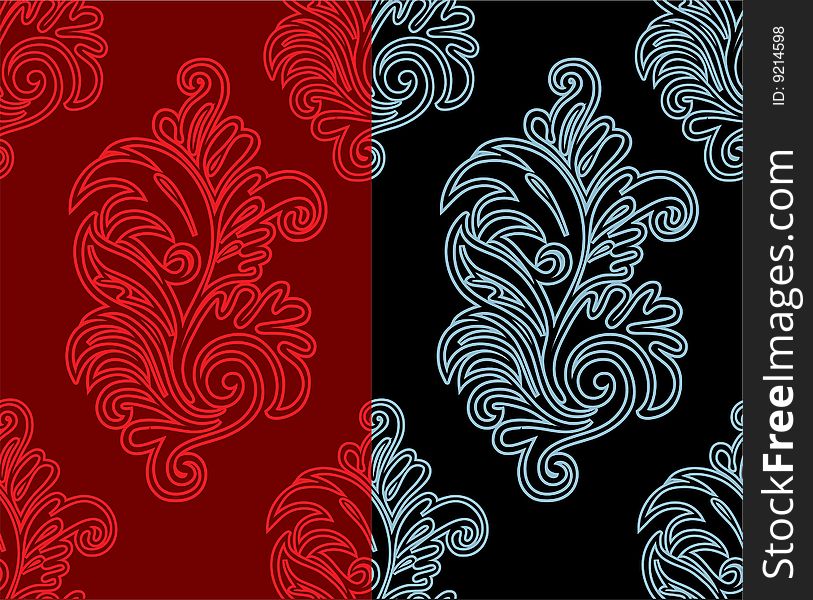 Retro floral ornament vector illustration