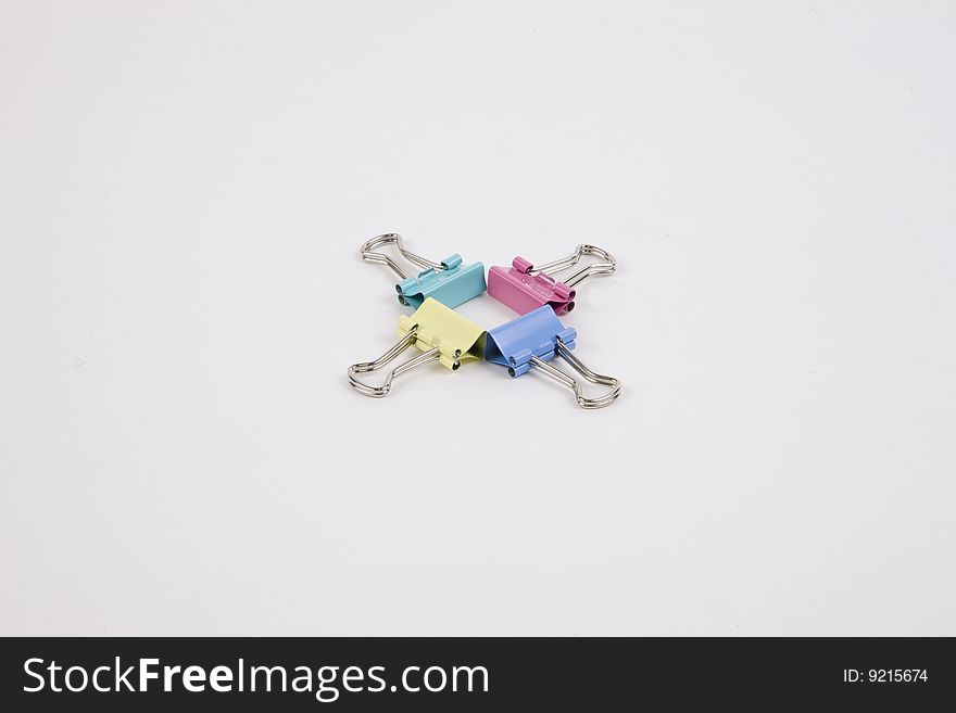 The brightly colored metal clip