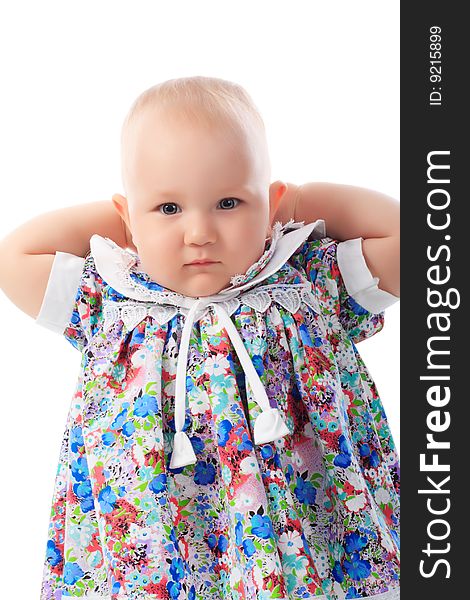 Beautiful baby. Shot in a studio. Isolated on white. Beautiful baby. Shot in a studio. Isolated on white.