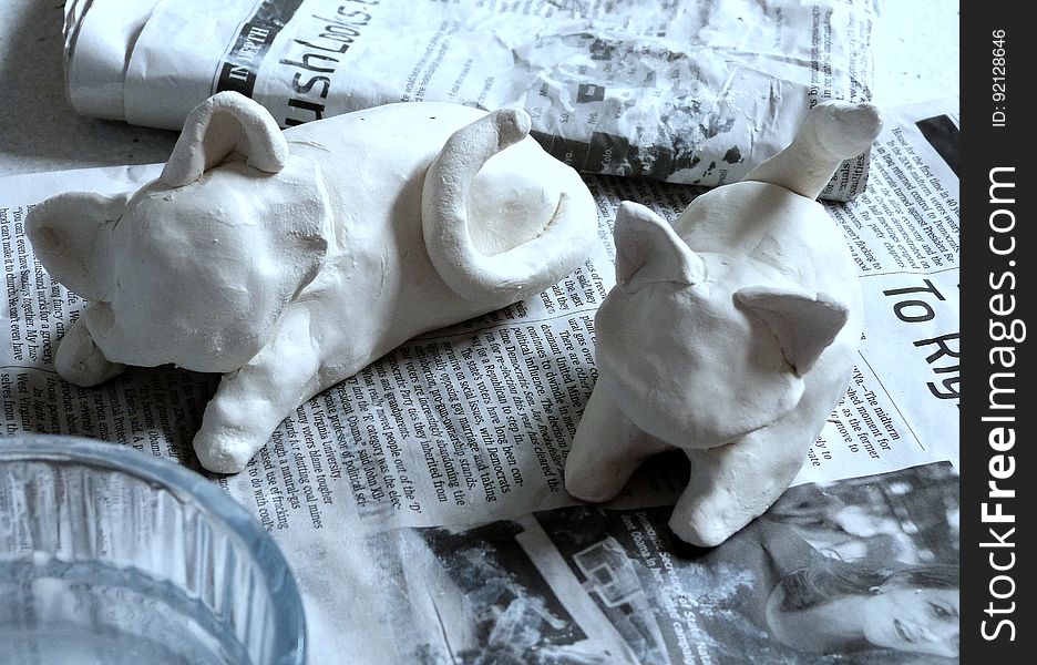 Clay kitties in the making