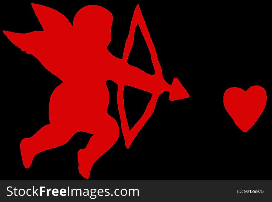 Cupid Shooting Heart Red