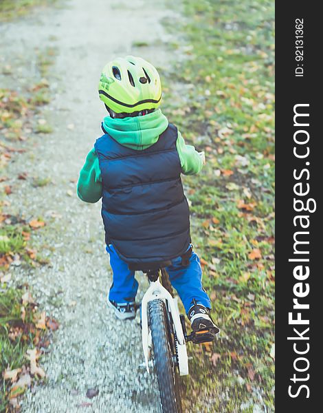 young boy with bike