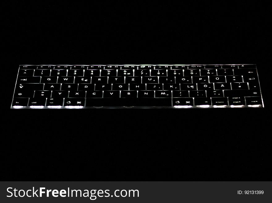 Powerbook keyboard set to full illumination level. Powerbook keyboard set to full illumination level.