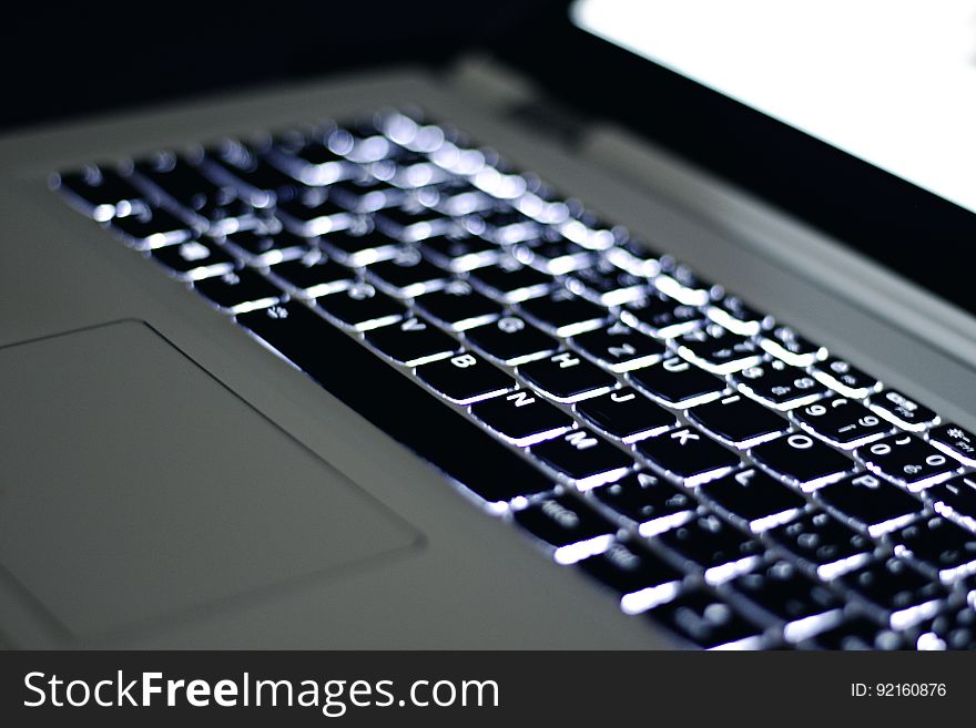 Closeup of a black laptop keyboard.