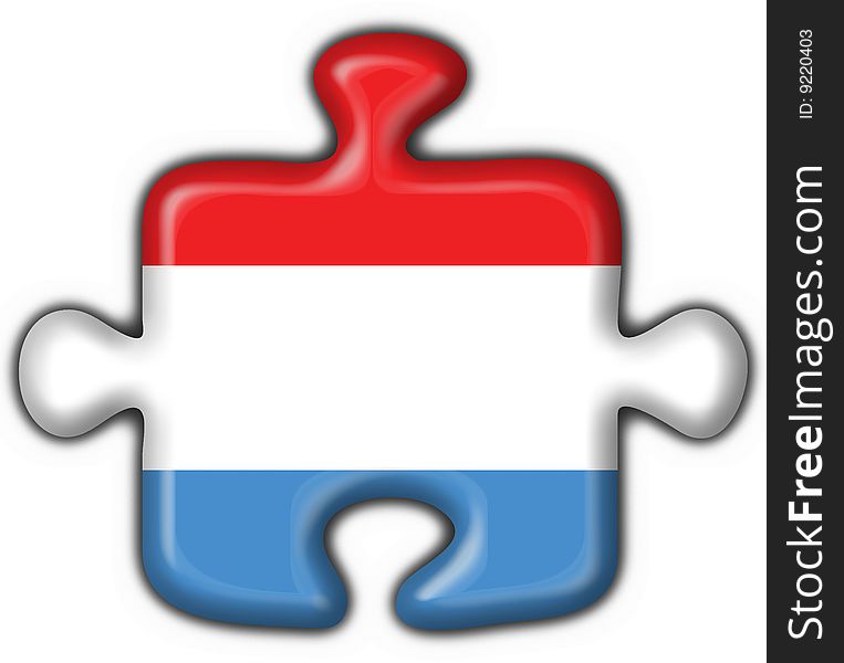 Luxembourg Button Flag Puzzle Shape