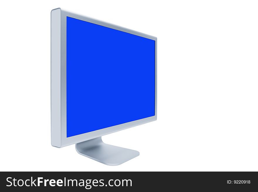 The modern and thin monitor on a white background. The modern and thin monitor on a white background