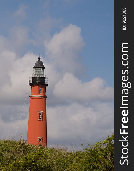 Ponce Inlet Lighthouse stands guard  south of Daytona Beach, Florida