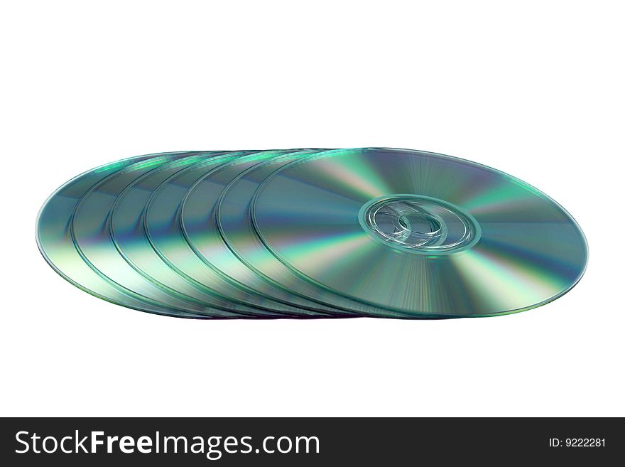 Compact discs isolated on the white background