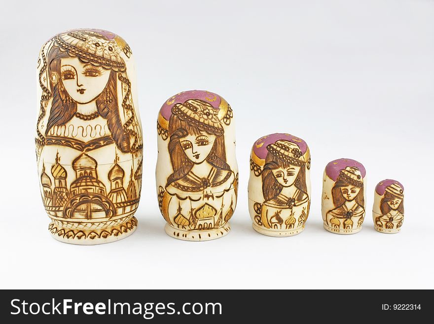 The Russian Doll is in white background