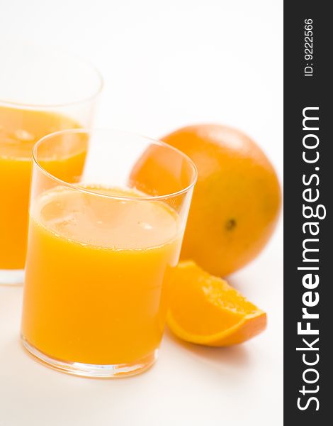 A delicious freshness orange juice isolated