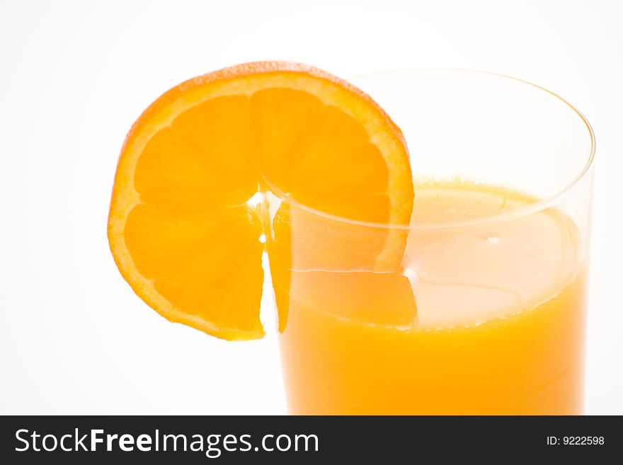 A delicious freshness orange juice isolated