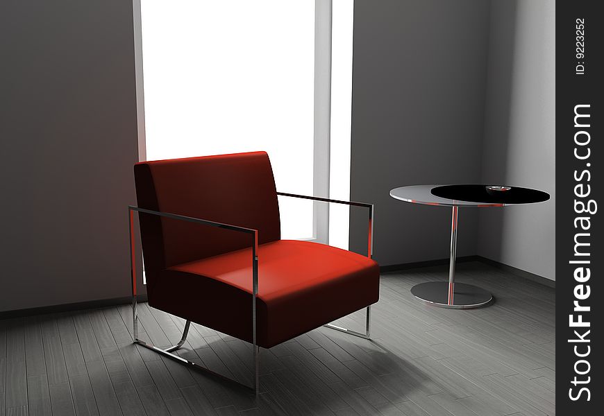 Armchair in the office (3D)