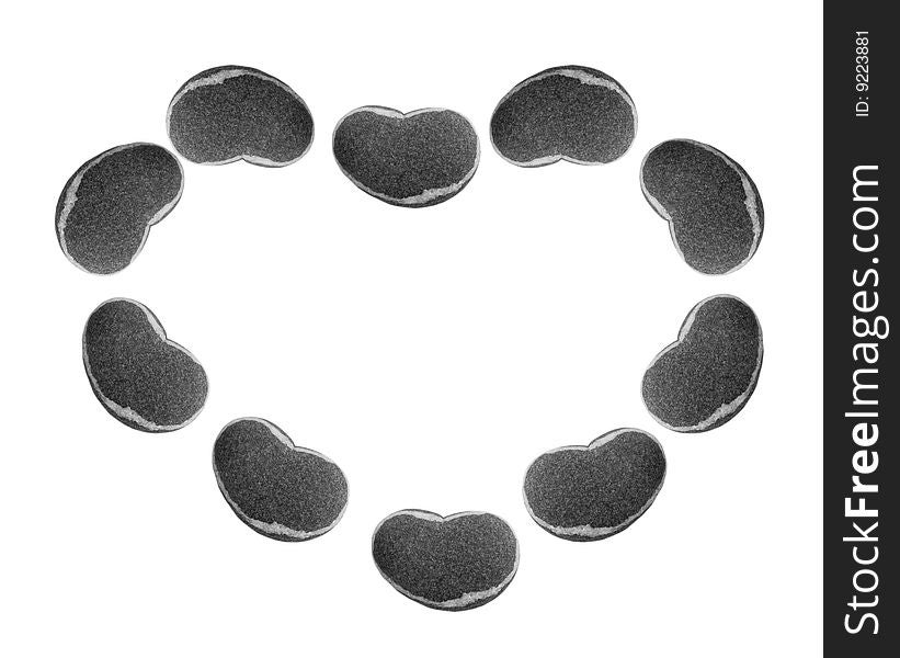 A heart shaped stone isolated on white