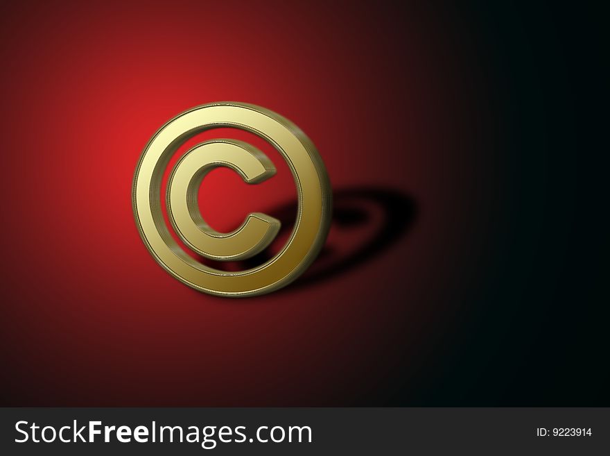 Symbol author right in red background. Symbol author right in red background