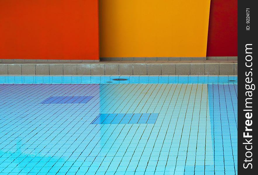 Geometric hotel swimming pool, calm and colorful. Geometric hotel swimming pool, calm and colorful