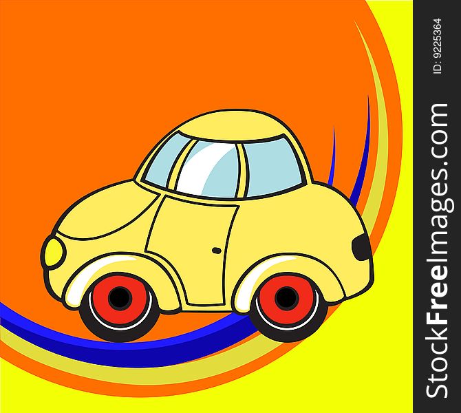 Vector illustration of Transport Cartoon. Little funky car. Vector illustration of Transport Cartoon. Little funky car.