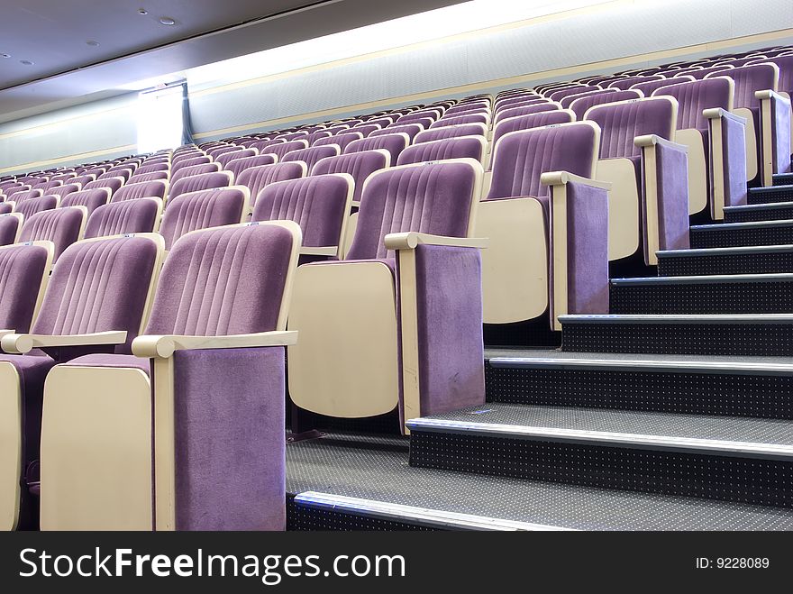 Rows of comfortable seats in concert hall. Rows of comfortable seats in concert hall