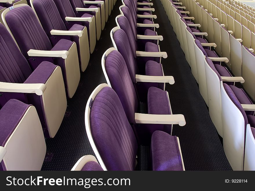 Rows of comfortable seats in concert hall. Rows of comfortable seats in concert hall