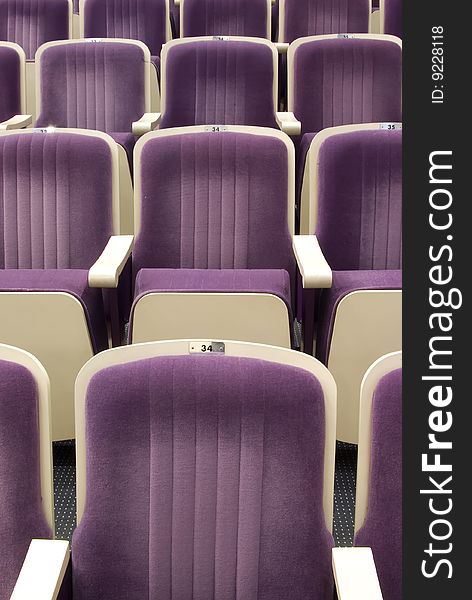 Rows of comfortable seats in concert hall. Rows of comfortable seats in concert hall