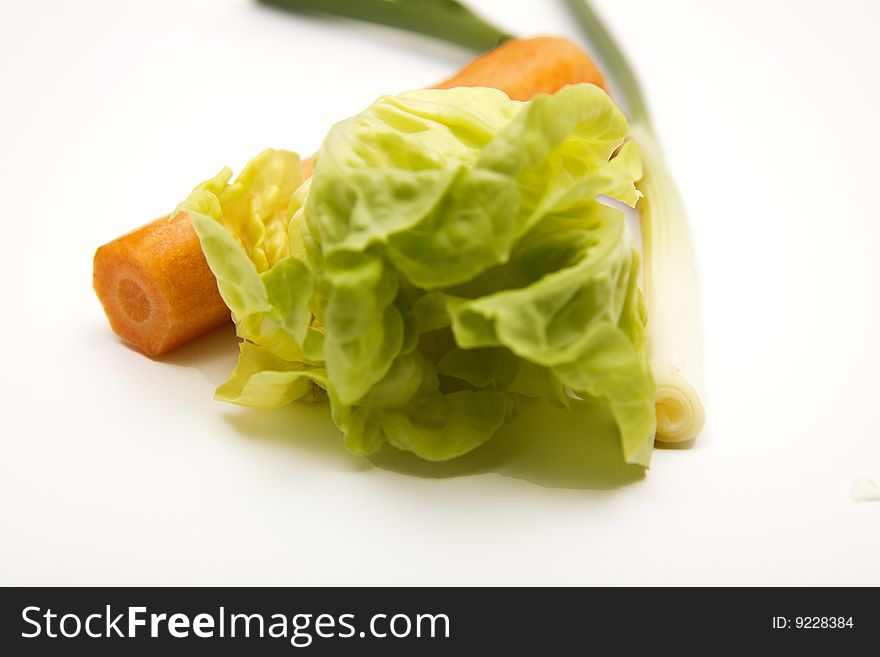 Isolated healty fresh spring vegetables