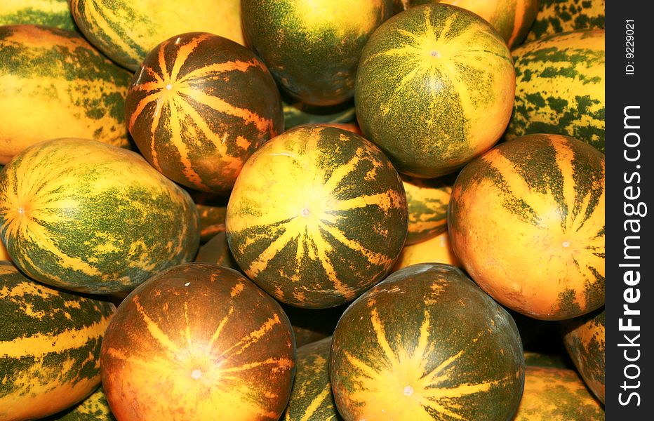 Background Of Green Yellow Pumpkins