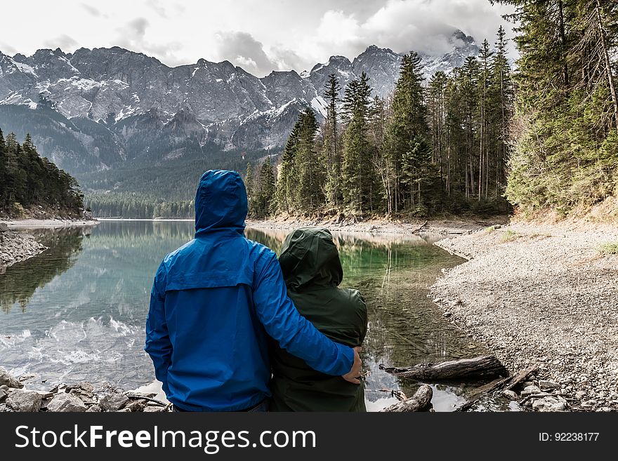 Couple At Mountain Lake