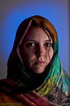 Woman In Shawl Royalty Free Stock Photos Woman In Shawl Royalty Free Stock Photos