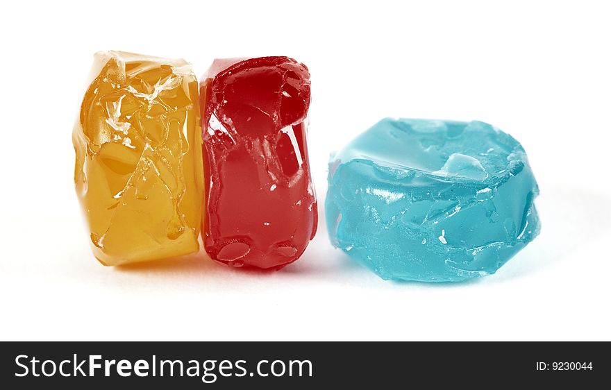Close-up of candy in three colors. Close-up of candy in three colors
