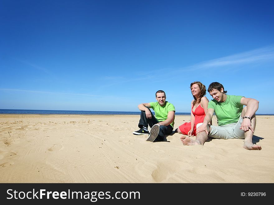 Group of friends on the beach. Group of friends on the beach