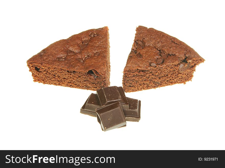 Two brownie slices