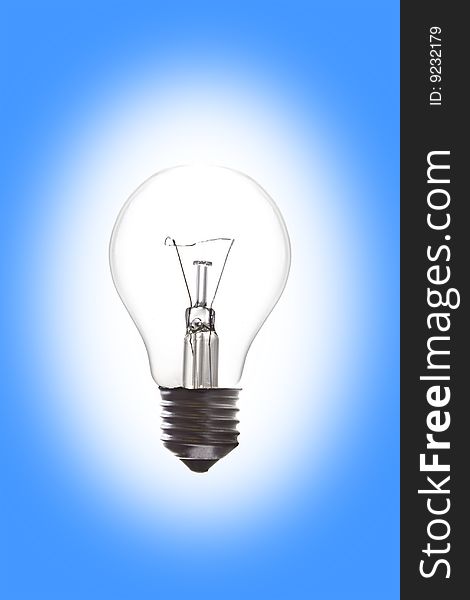 The photo on which is represented an old bulb on a white background. The photo on which is represented an old bulb on a white background