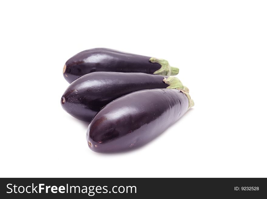 Eggplants on a white background