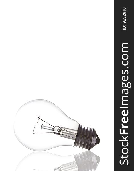 Photo of an old bulb on a white background. Photo of an old bulb on a white background