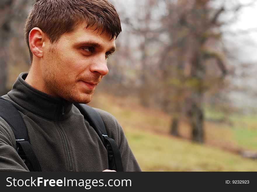 Portrait of a man outdoors. Portrait of a man outdoors