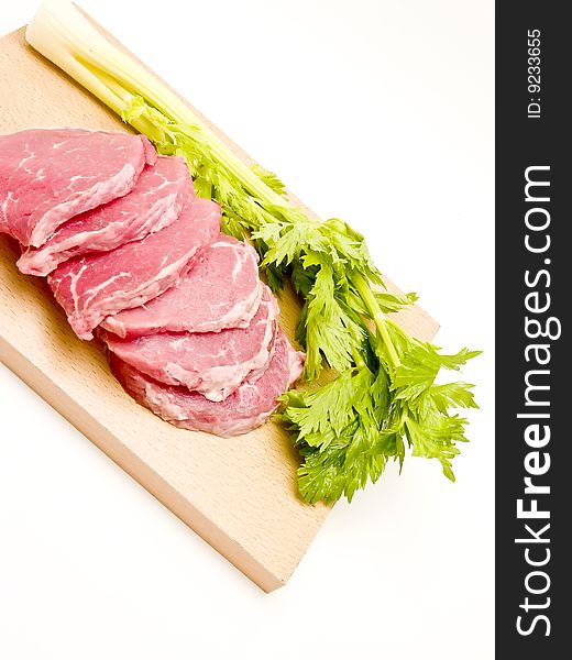 Steak photography studio with white background