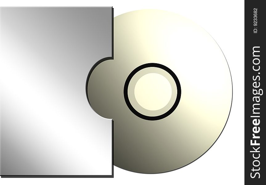 Chrome cd on white background. Isolated illustration