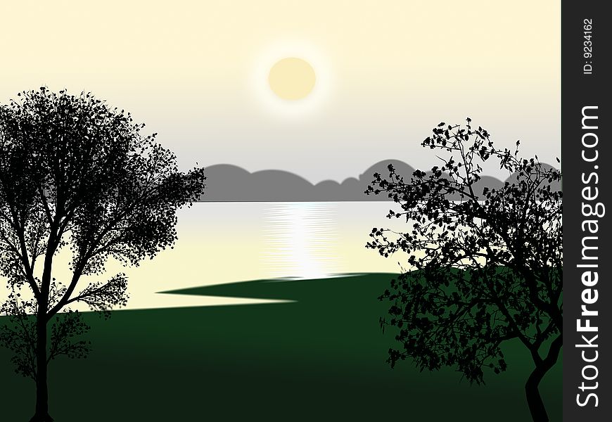 A graphically designed picture of a sunny day