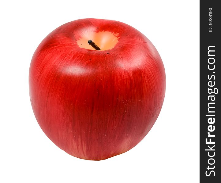 Candle looking like apple on white with clipping path. Candle looking like apple on white with clipping path
