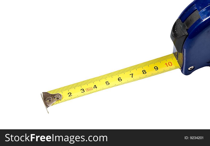 Closeup yellow tape measure