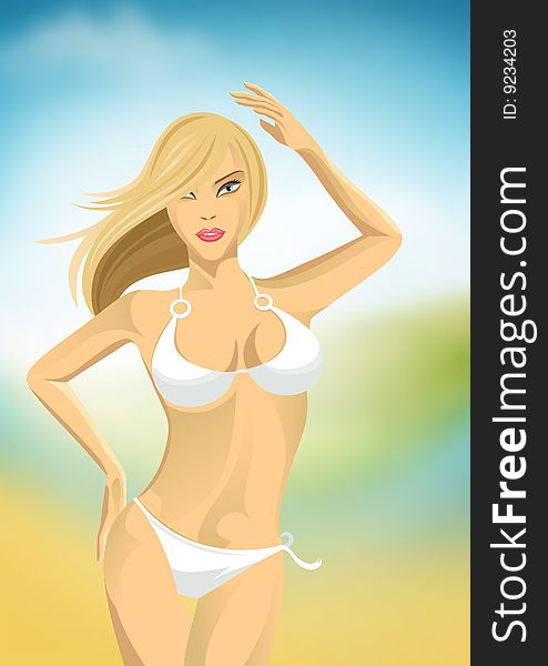 Summer Beach Lady